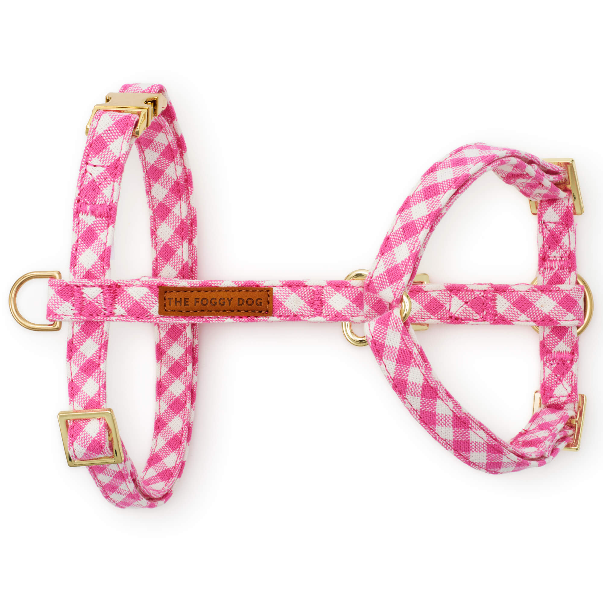 Hot Pink Gingham Dog Harness