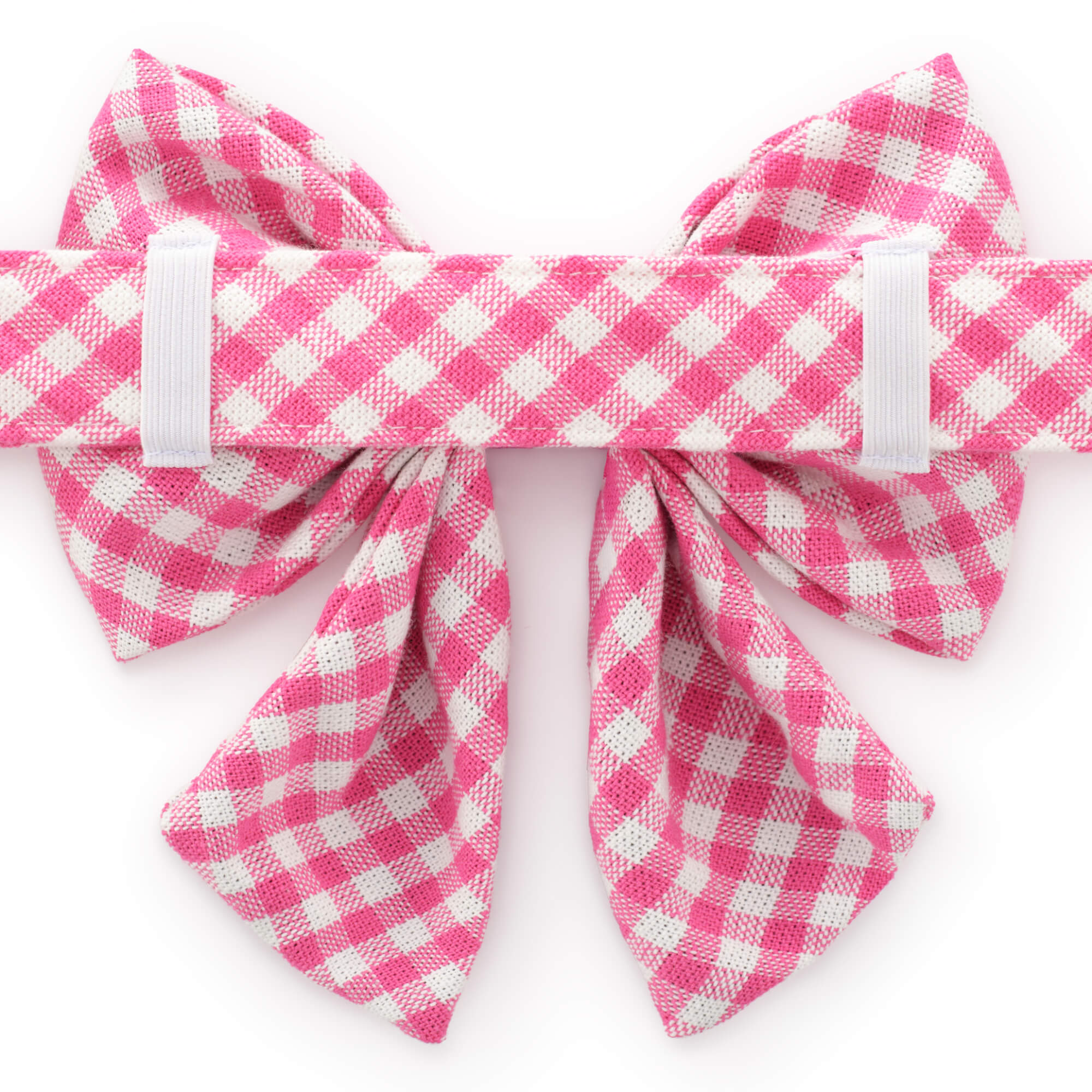 Hot Pink Gingham Lady Bow Collar