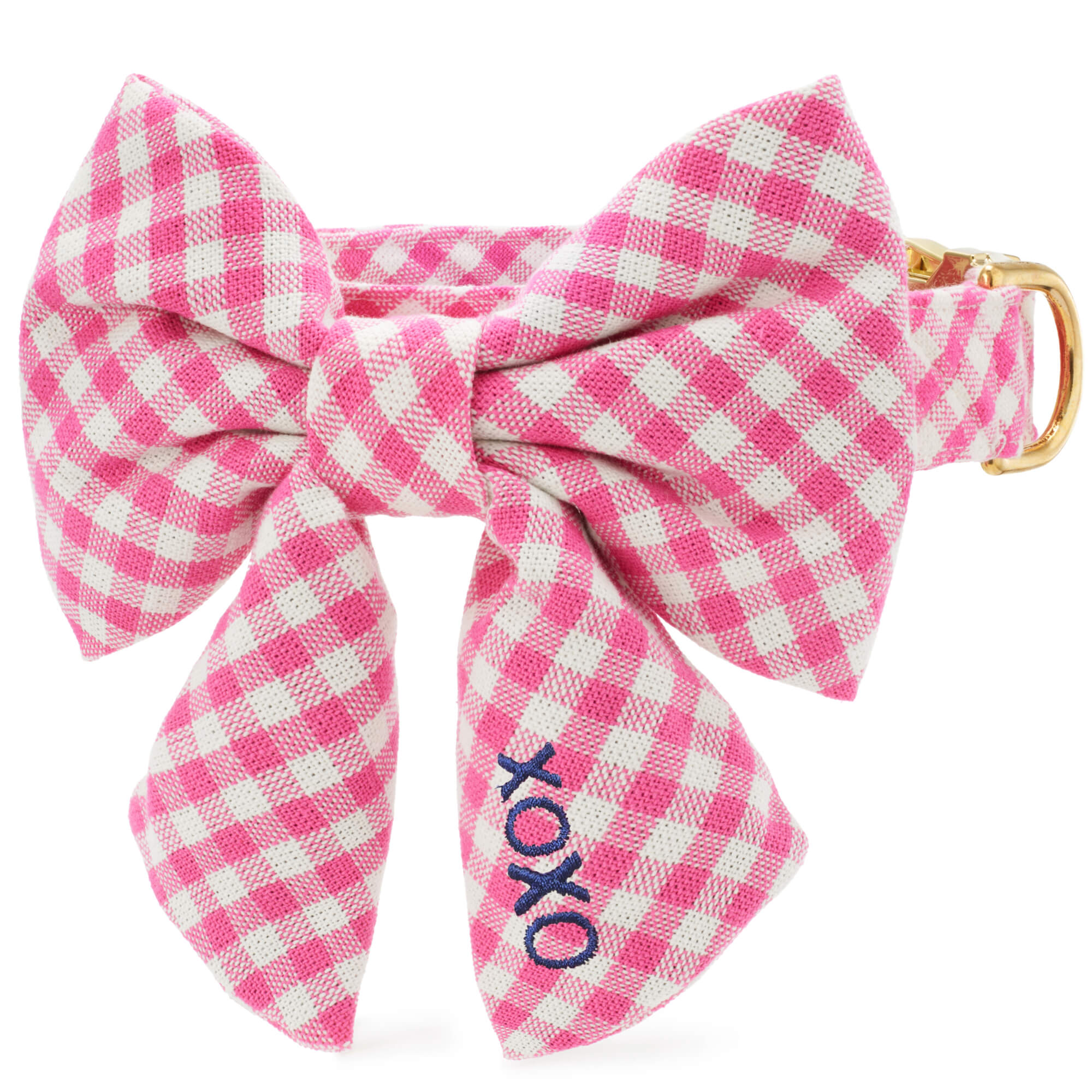 Hot Pink Gingham Lady Bow Collar