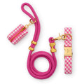 Hot Pink Gingham Collar Walk Set