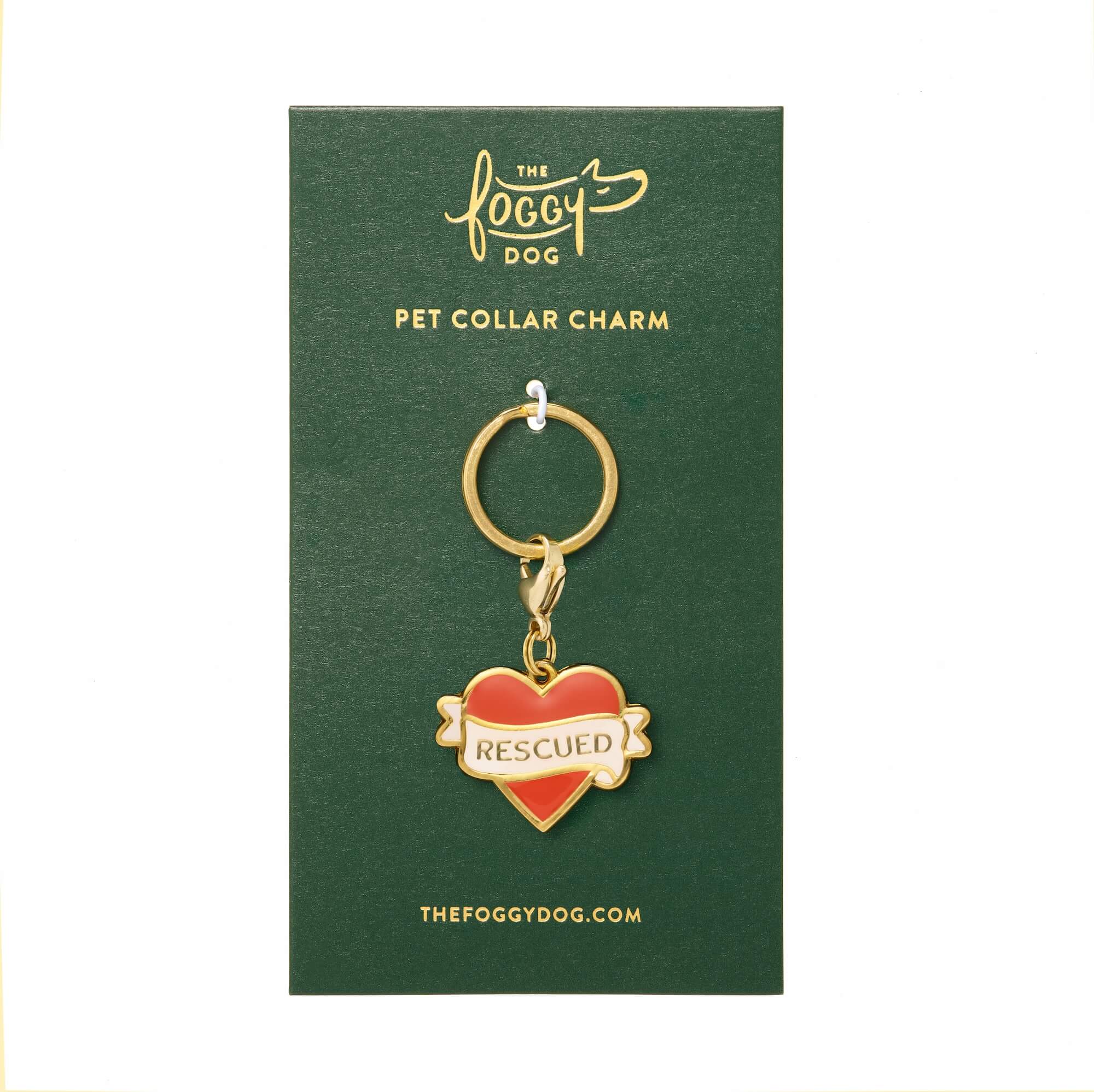 Rescued With Love Collar Charm
