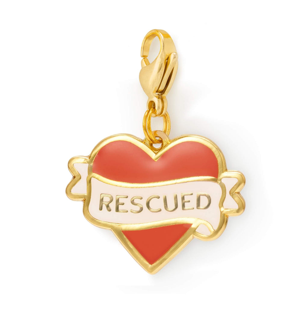 Rescued With Love Collar Charm
