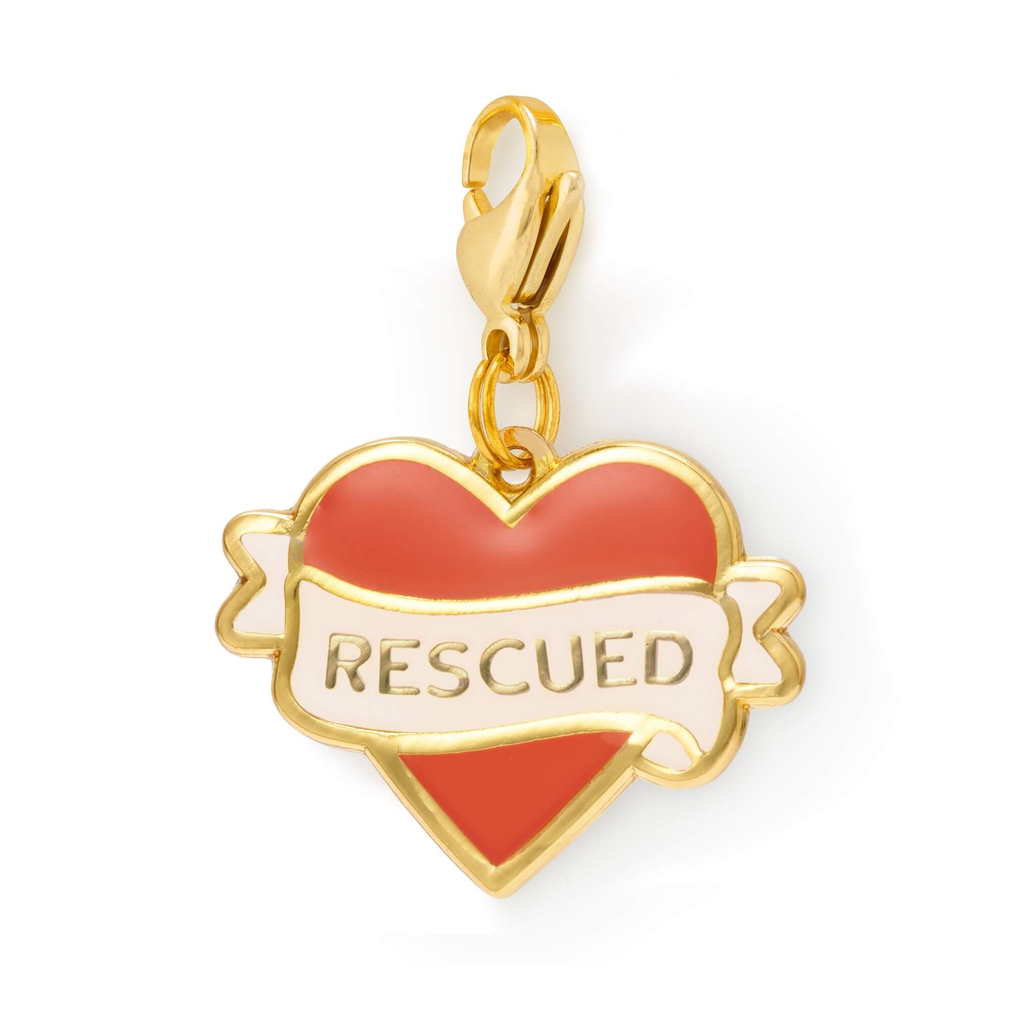 Rescued With Love Collar Charm
