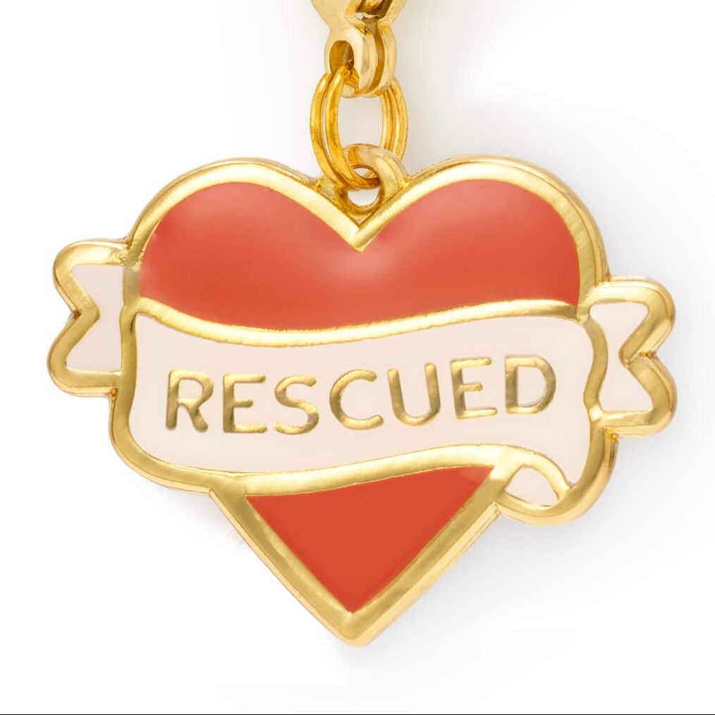 Rescued With Love Collar Charm