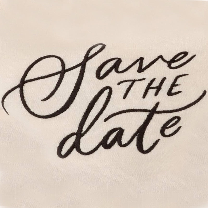 Save the Date Embroidered Dog Bandana