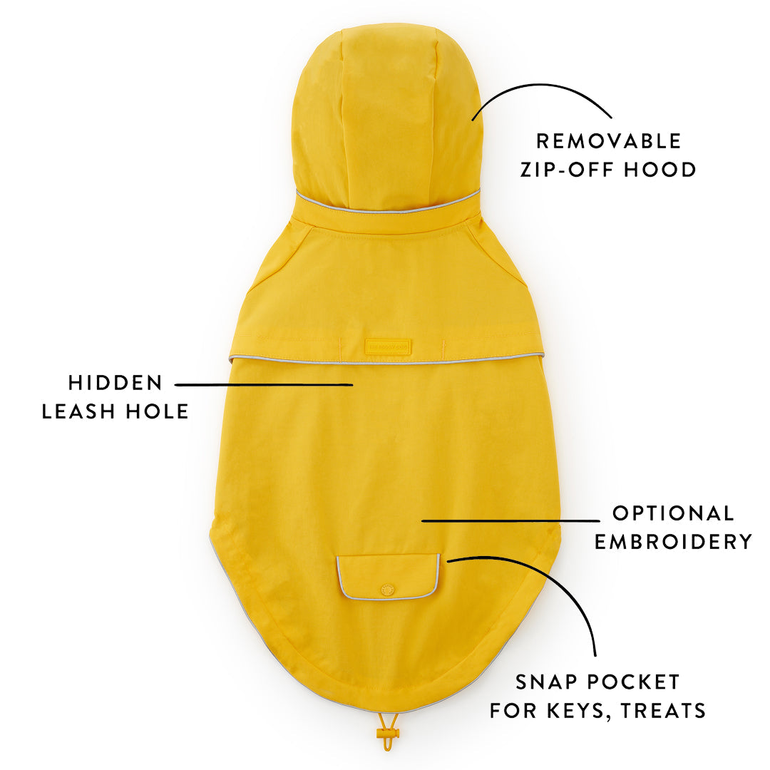 Bright Yellow Reflective Dog Raincoat