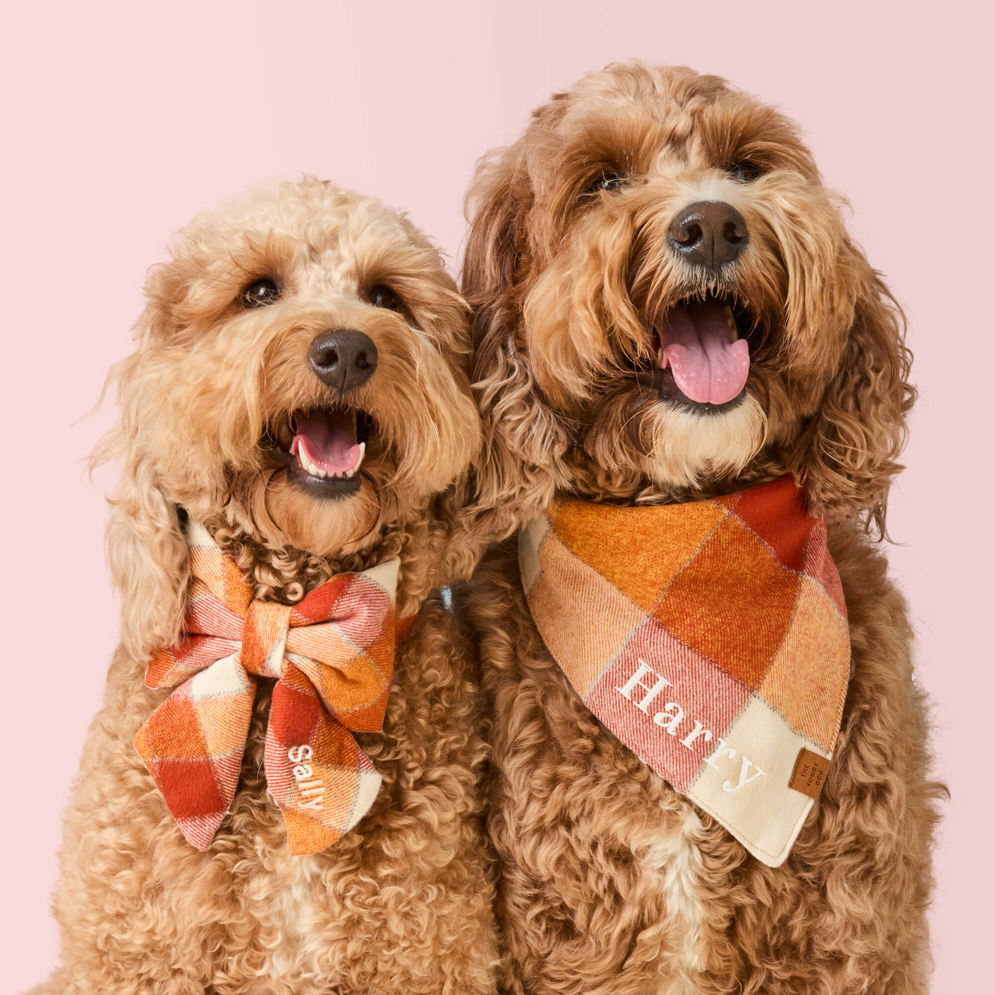 Pumpkin Spice Plaid Flannel Dog Bandana